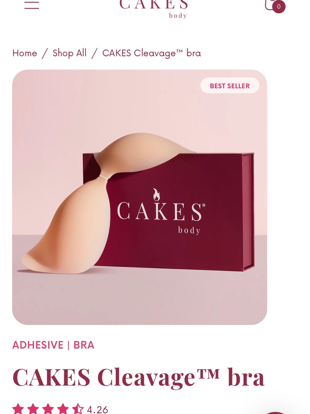 CAKES Cleavage™ Adhesive Bra - Nude